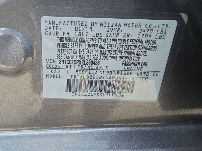 2019 Nissan Versa Note SV