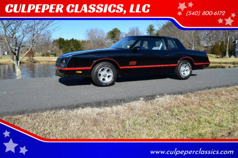 1987 Chevrolet Monte Carlo for sale at CULPEPER CLASSICS, LLC in Culpeper VA