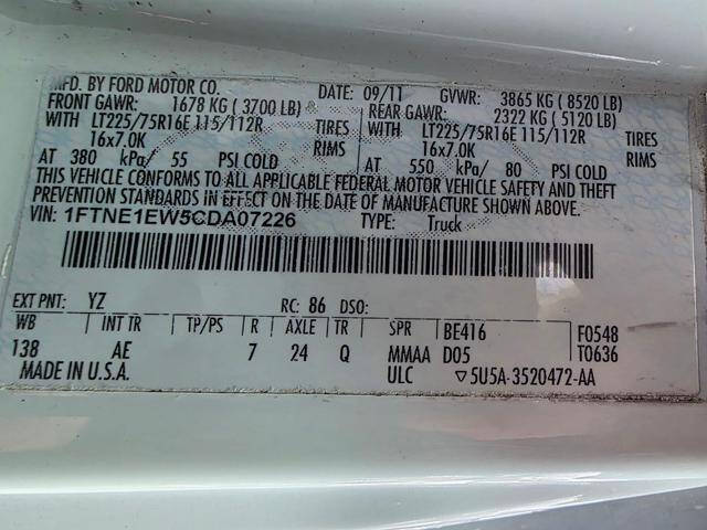 2012 Ford E-Series E-150