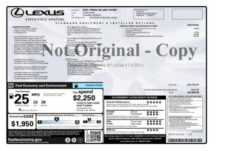 2021 Lexus NX 300 F SPORT