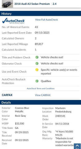 2018 Audi A3 2.0T Premium