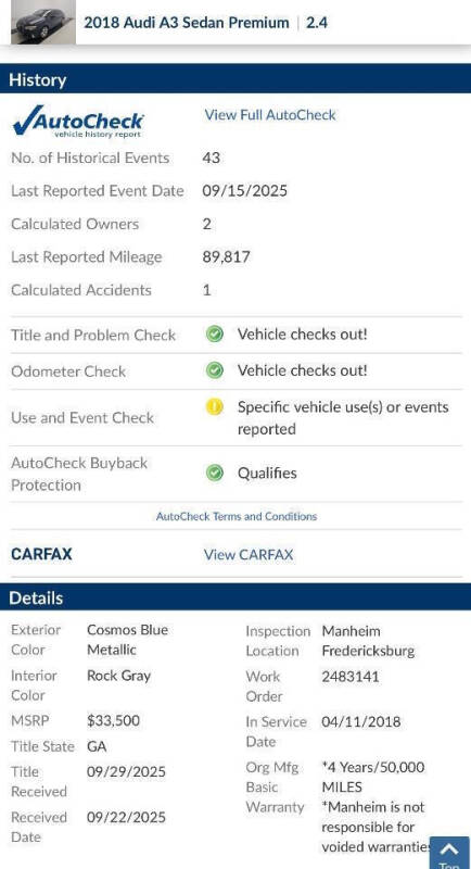 2018 Audi A3 2.0T Premium