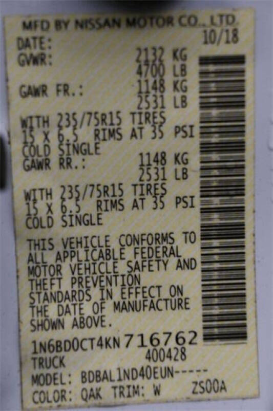 2019 Nissan Frontier S