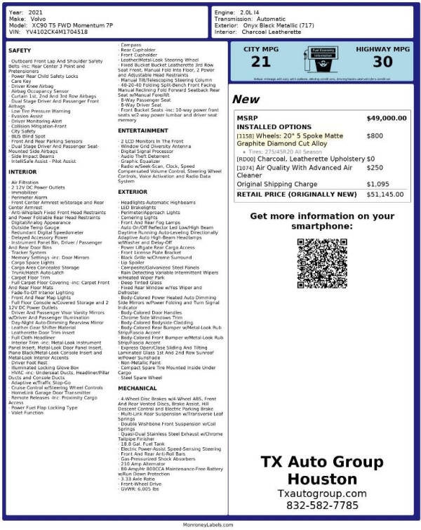 2021 Volvo XC90 T5 Momentum