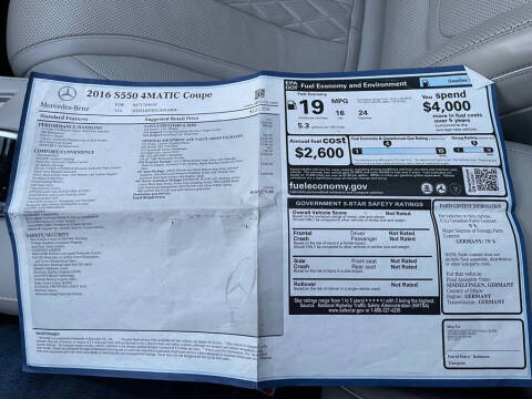 2016 Mercedes-Benz S-Class S 550 4MATIC