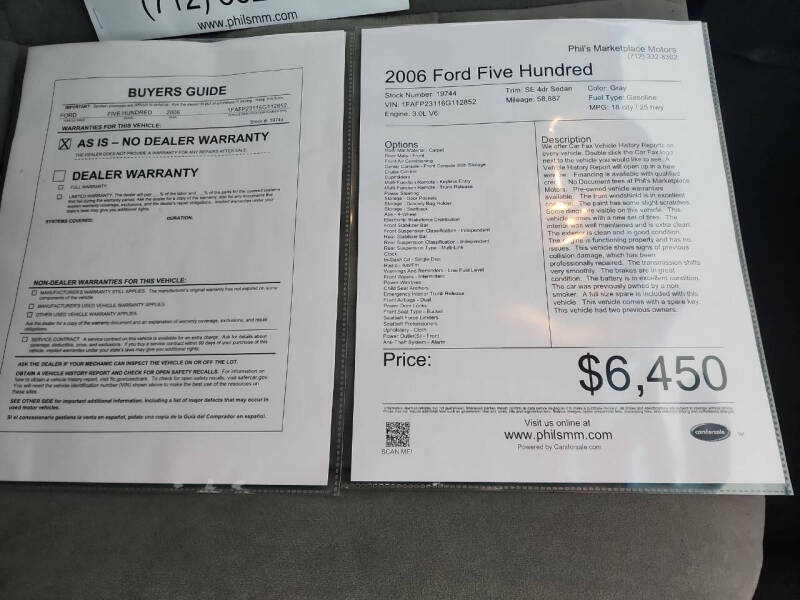 2006 Ford Five Hundred SE