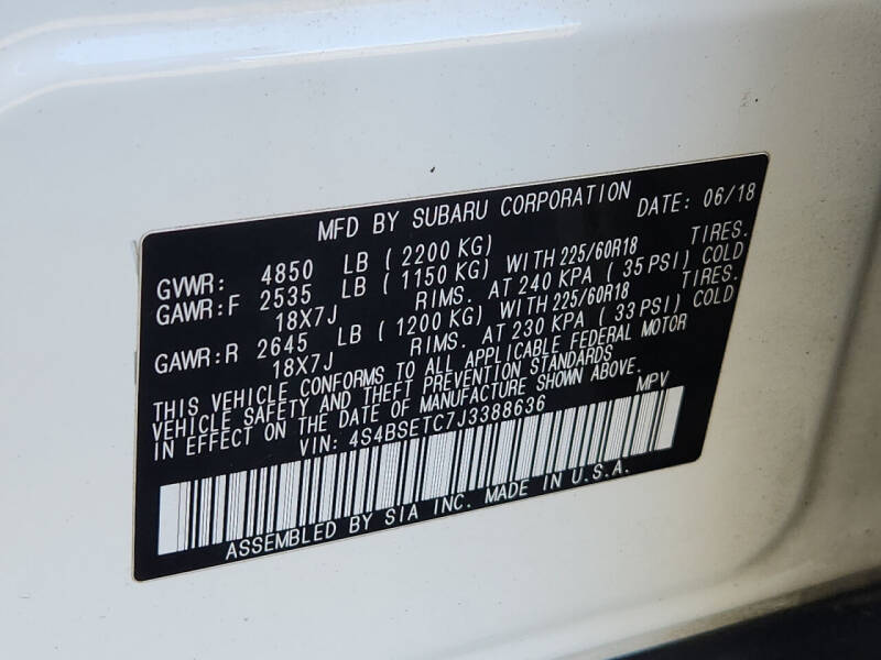 2018 Subaru Outback 3.6R Touring