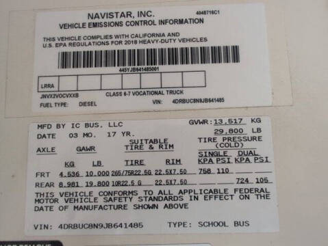 2018 IC Bus CE Series