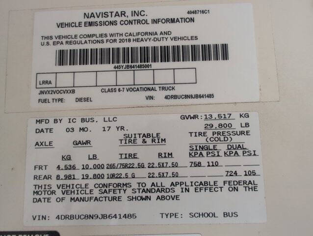 2018 IC Bus CE Series