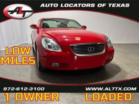 2003 Lexus SC 430 for sale at AUTO LOCATORS OF TEXAS in Plano TX
