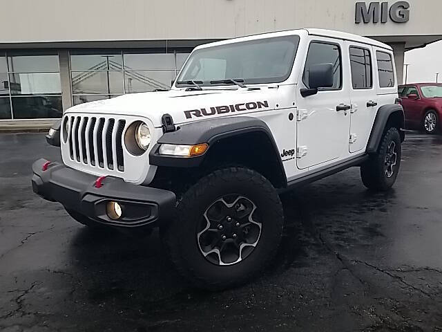 Used 2023 Jeep Wrangler 4-Door Rubicon with VIN 1C4HJXFN0PW598125 for sale in Bellefontaine, OH