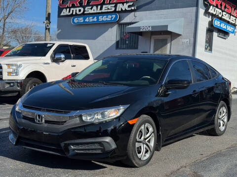 2016 Honda Civic for sale at Crystal Auto Sales Inc in Nashville TN