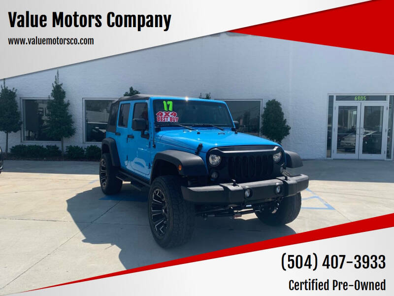 2017 Jeep Wrangler Unlimited for sale at Value Motors Company in Marrero LA