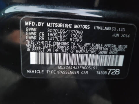 2015 Mitsubishi Mirage ES