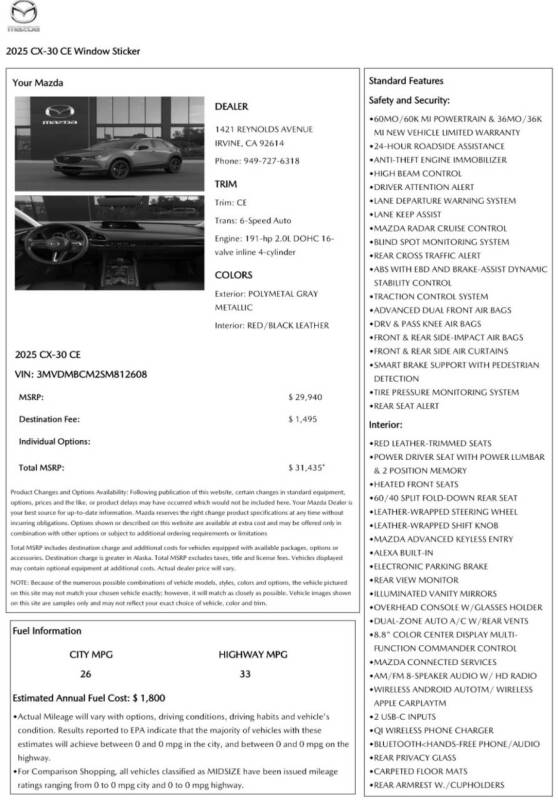 2025 Mazda CX-30 2.5 S Carbon Edition