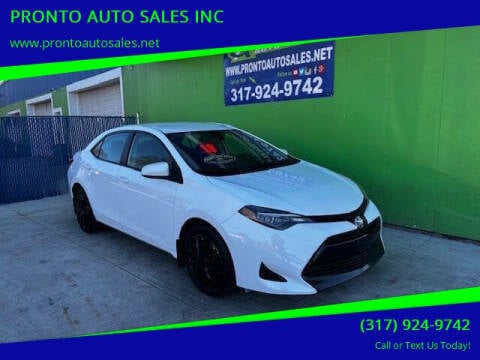 2018 Toyota Corolla for sale at PRONTO AUTO SALES INC in Indianapolis IN