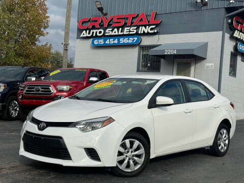 2016 Toyota Corolla for sale at Crystal Auto Sales Inc in Nashville TN