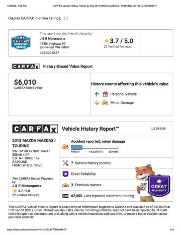 2013 Mazda MAZDA3 i Touring