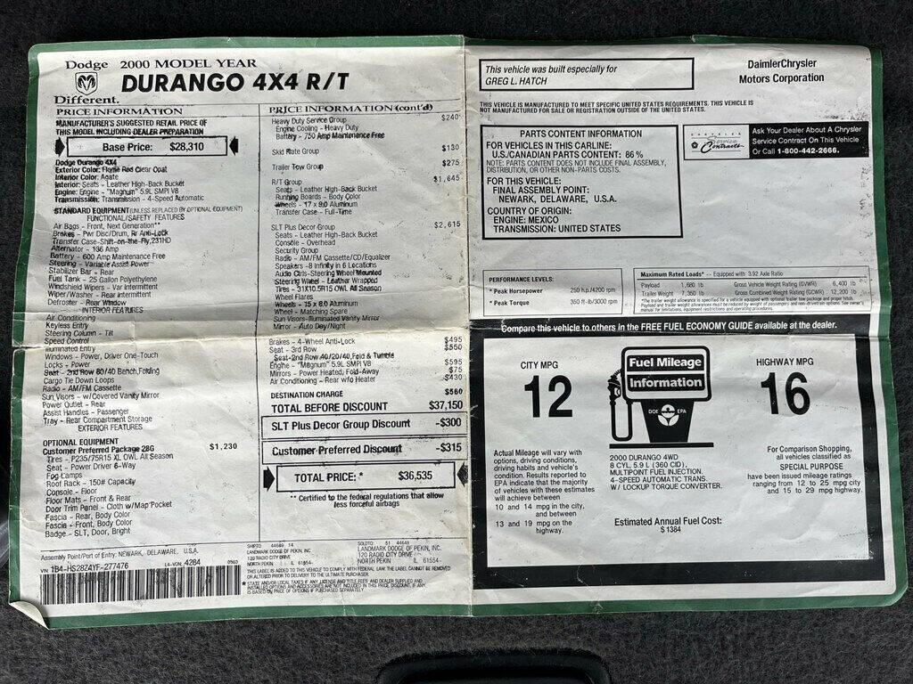 2000 Dodge Durango 64