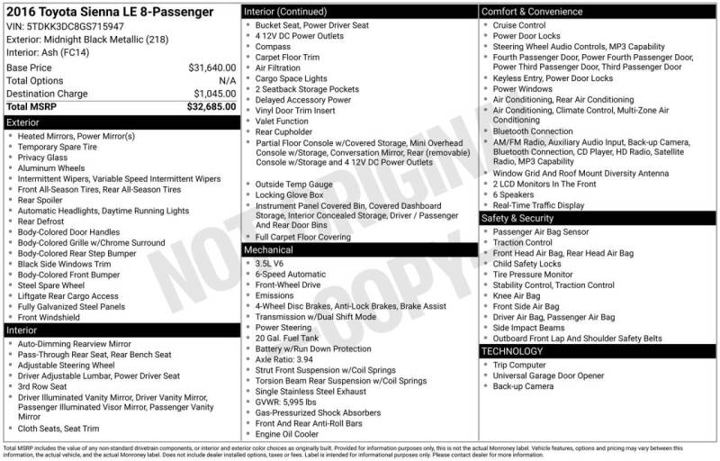 2016 Toyota Sienna
