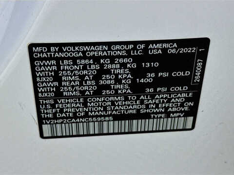 2022 Volkswagen Atlas SE 4Motion