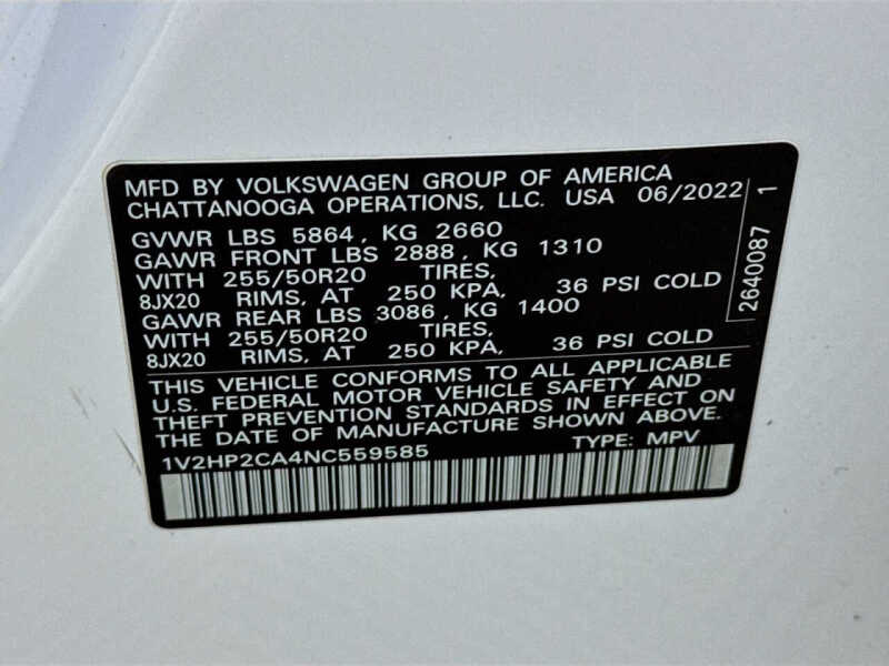 2022 Volkswagen Atlas SE 4Motion