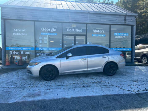 2013 Honda Civic for sale at Georgia Certified Motors in Stockbridge GA