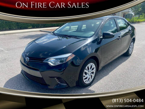 2016 Toyota Corolla for sale at On Fire Car Sales in Tampa FL