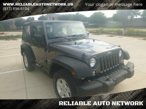 2017 Jeep Wrangler for sale at RELIABLE AUTO NETWORK in Arlington TX