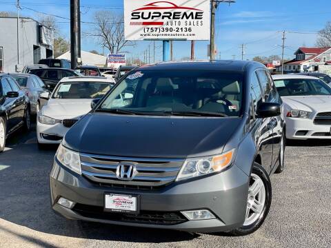2012 Honda Odyssey for sale at Supreme Auto Sales in Chesapeake VA