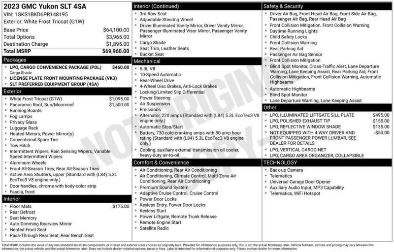 2023 GMC Yukon SLT