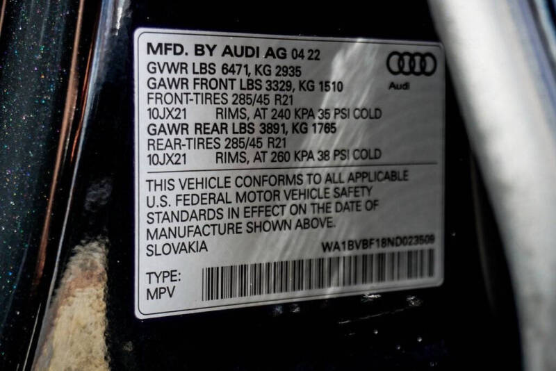 2022 Audi Q8 quattro Premium Plus 55 TFSI