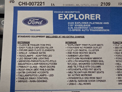 2026 Ford Explorer Platinum