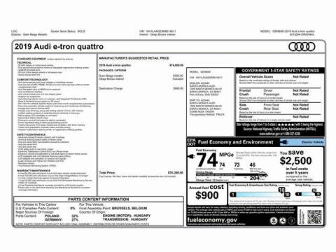 2019 Audi e-tron quattro Premium Plus