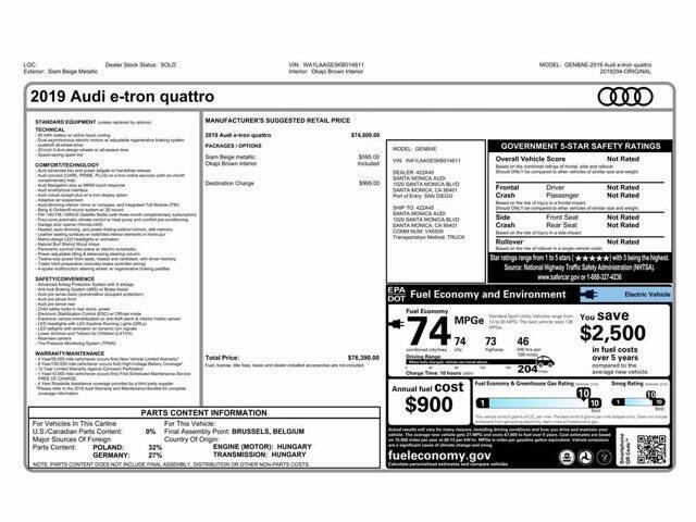 2019 Audi e-tron quattro Premium Plus