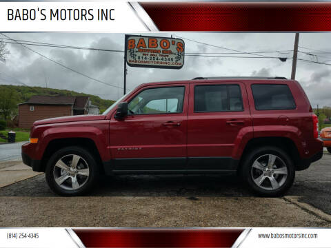2017 Jeep Patriot for sale at BABO'S MOTORS INC in Johnstown PA