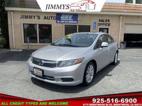2012 Honda Civic for sale at JIMMY'S AUTO WHOLESALE in Brentwood CA
