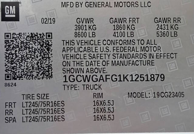 2019 Chevrolet Express 2500