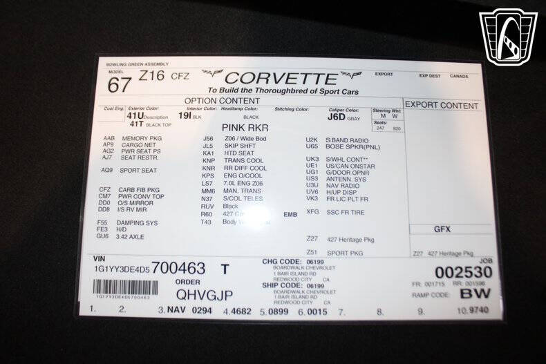 2013 Chevrolet Corvette 427 Collector Edition