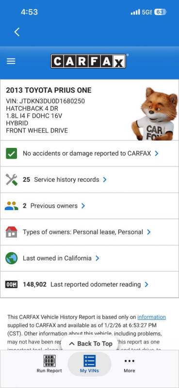 2013 Toyota Prius One