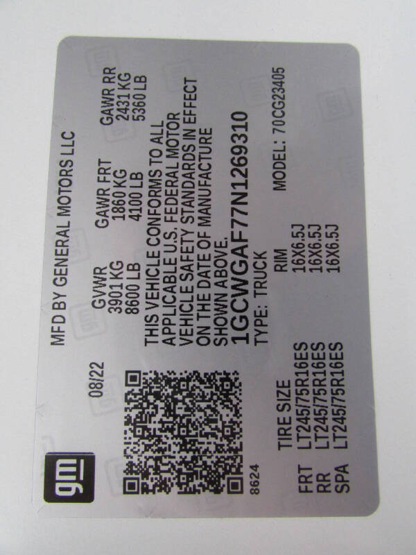 2022 Chevrolet Express 2500