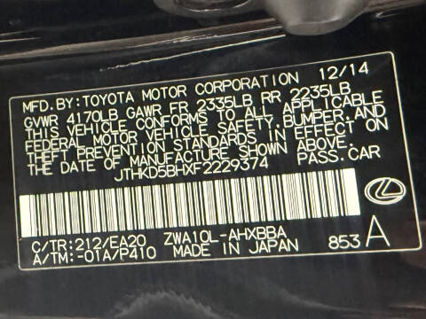 2015 Lexus CT 200h
