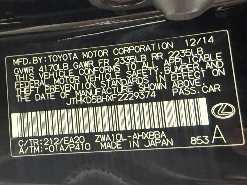 2015 Lexus CT 200h