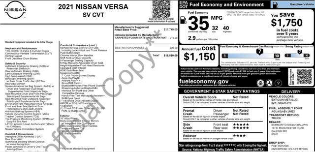 2021 Nissan Versa SV