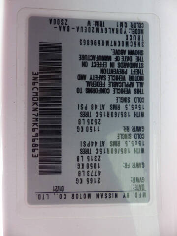 2021 Nissan NV200 SV