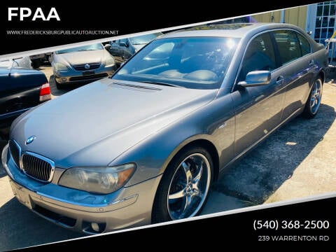 2006 BMW 7 Series for sale at FPAA in Fredericksburg VA