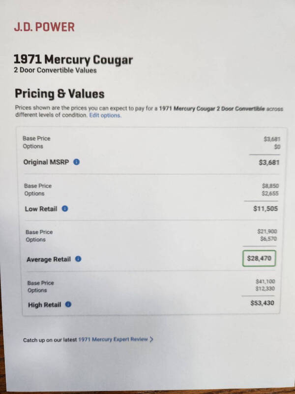 1971 Mercury Cougar
