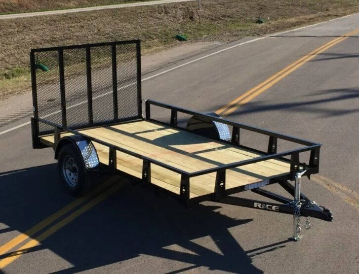 2023 Rice Trailers Single Axle Utility- 74" x 12'