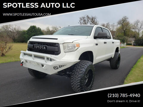 2014 Toyota Tundra for sale at SPOTLESS AUTO LLC in San Antonio TX