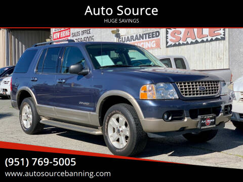 2004 Ford Explorer for sale at Auto Source in Banning CA